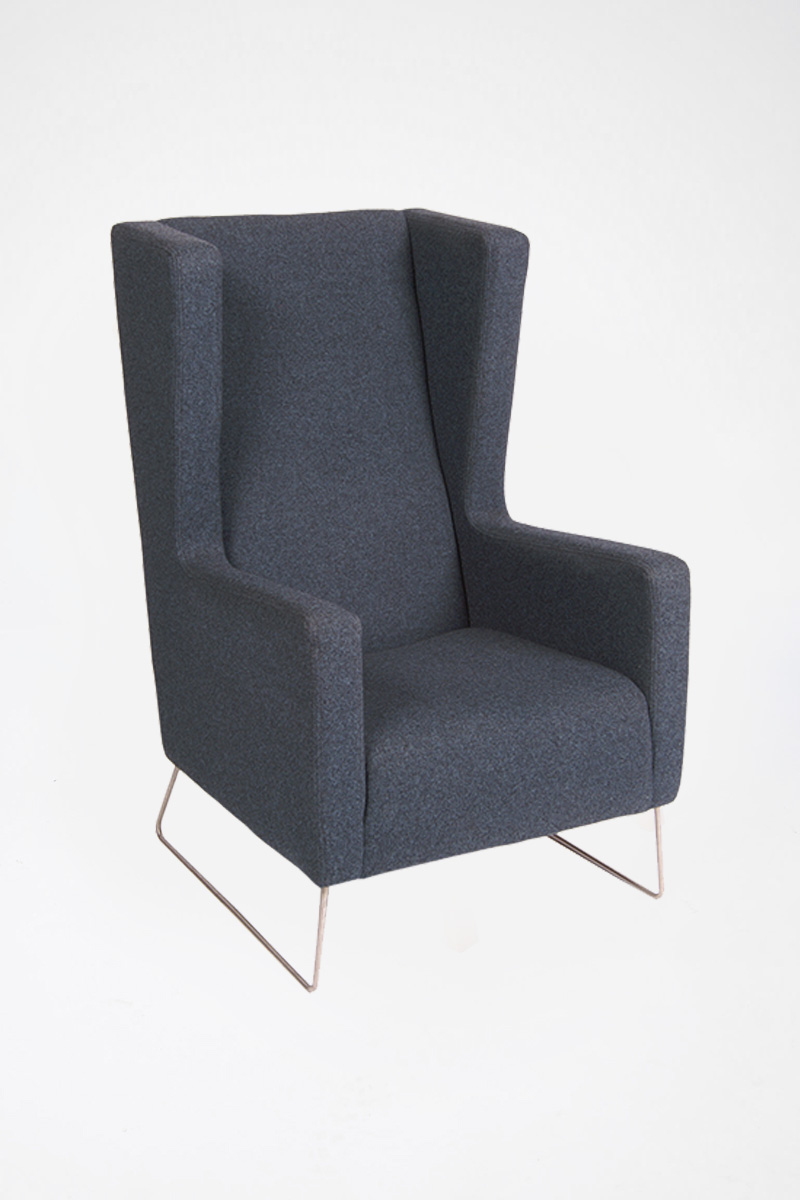 Dark Blue Wing Lounge Chair - The Classic Modern Prop Hire Company